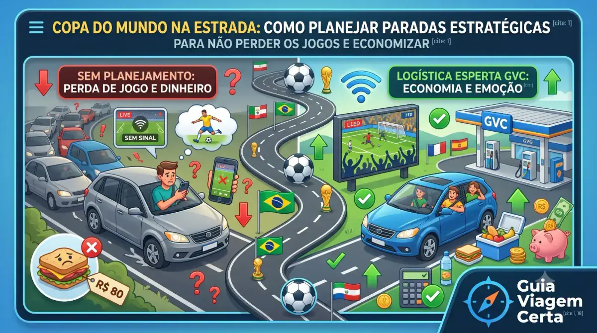 Copa do Mundo na Estrada: Como Planejar Paradas Estratégicas para Não Perder os Jogos e Economizar