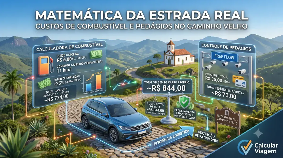 Matemática da Estrada Real: Custos de Combustível e Pedágios no Caminho Velho