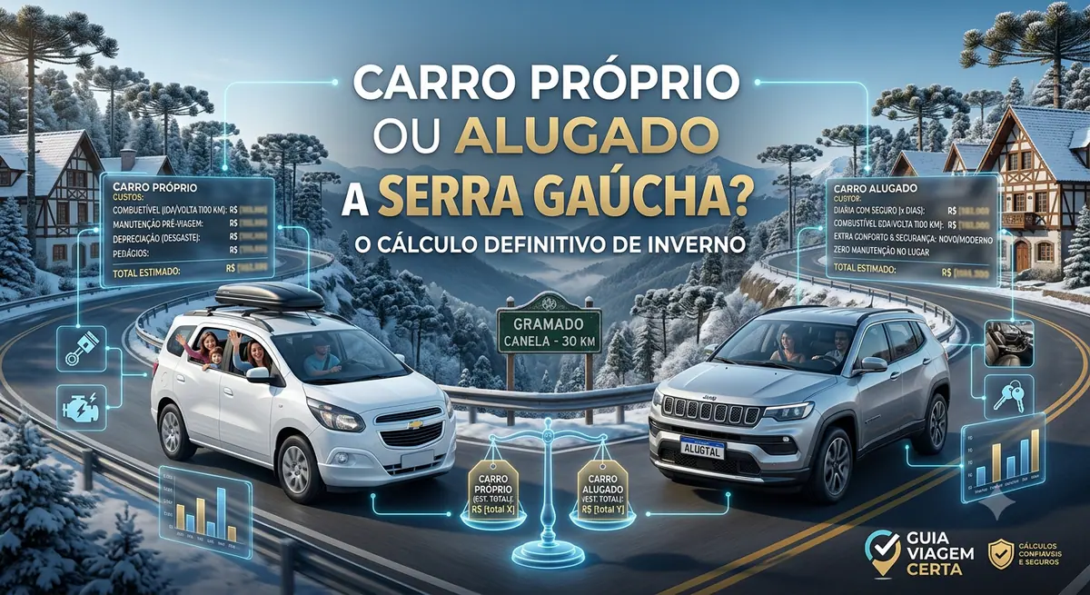 Carro Próprio ou Alugado para a Serra Gaúcha? O Cálculo Definitivo de Inverno