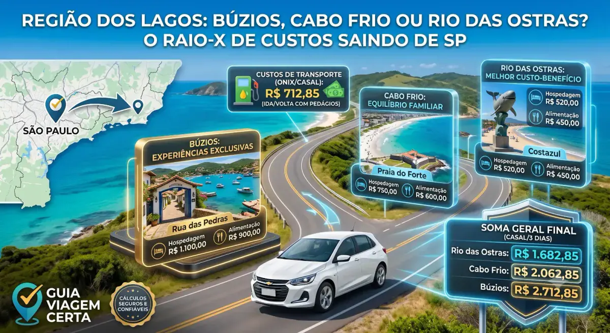 Região dos Lagos: Búzios, Cabo Frio ou Rio das Ostras? O Raio-X de Custos Saindo de SP