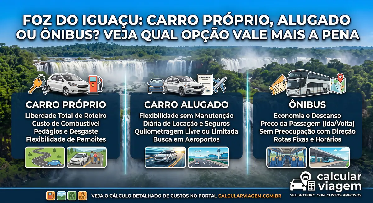 Foz do Iguaçu: carro próprio, alugado ou ônibus? Veja qual opção vale mais a pena
