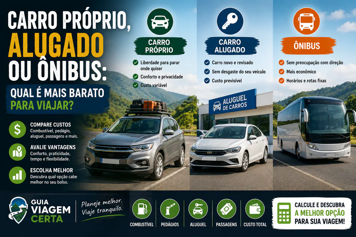 Carro próprio, alugado ou ônibus: qual é mais barato para viajar?